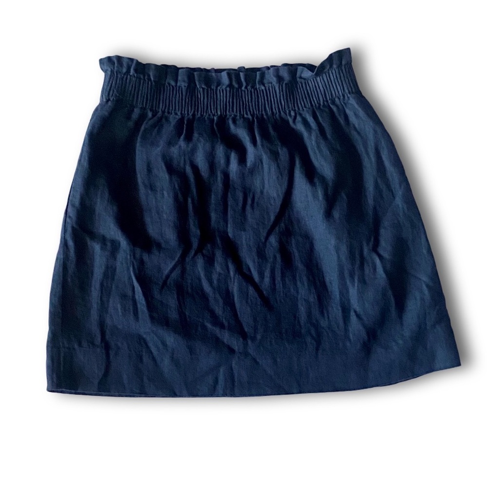 J.Crew Black Linen Pull-On Mini Skirt - Size 4